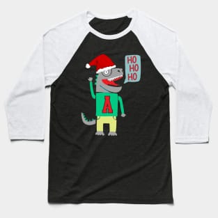 Cute Christmas Dinosaur Ho Ho Ho Baseball T-Shirt